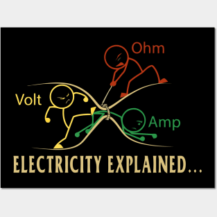 Electricity Explained Stik Man Posters and Art